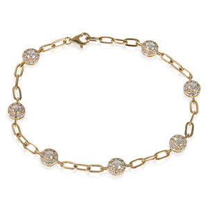 Yellow Gold Diamond Cluster Station Bracelet